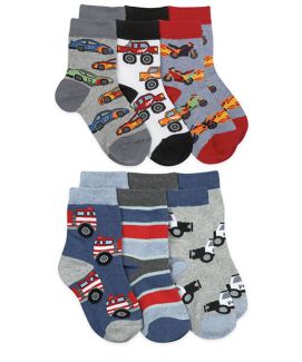 Jefferies Socks Boys Pattern Crew Socks Race Cars