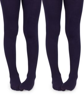 Jefferies Socks Girls School Uniform Classic Cotton Tights 2 Pair Pack