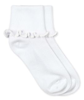 Jefferies Socks Girls Seamless Smooth Toe Ripple Edge Turn Cuff Socks 1 Pair