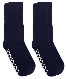 Jefferies Socks Men Women Smooth Toe Non-Skid Non-Binding Crew Socks 2 Pair Pack