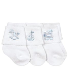 Jefferies Socks Baby Boy Applique Collection Turn Cuff Socks 3 Pair Pack