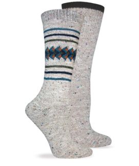 Wise Blend Womens Aztec Pattern Merino Wool Crew Socks 2  Pair Pack