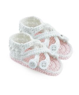 Jefferies Socks Baby Girls Criss Cross Crochet Bootie Crib Shoes 1 Pair