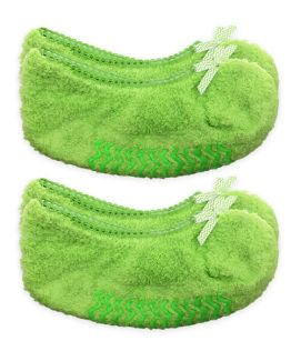Jefferies Socks Girls Fuzzy Footie Slipper Socks with Bow Accents 2 Pair Pack