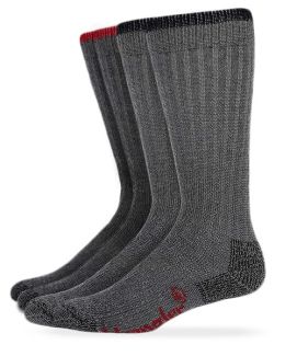 Wrangler Mens Merino Wool Ultra-Dri Boot Crew Socks 2 Pair Pack