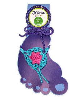Jefferies Socks Girls Color Pop Crochet Barefoot Sandal 1 Pair