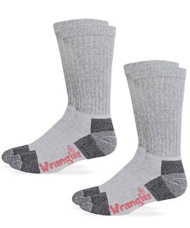 Wrangler Riggs Mens Steel Toe Cushion Cotton Boot Crew Socks 2 Pair Pack