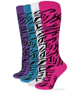 Wrangler Womens Zebra Knee High Socks 4 Pair Pack