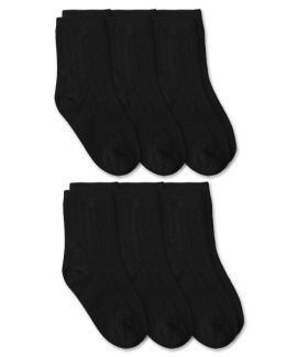 White School Uniform Socks-Breathable Boys Crew Athletic Ribbed Socks Black by Topfit Navy 3 and 6 Pack Cushioned 