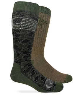 Ducks Unlimited Mens Full Cushion Camo American Flag Merino Wool Boot Socks 2 Pair Pack