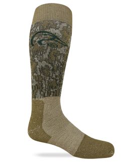 Ducks Unlimited Mens Mossy Oak Bottomland Merino Wool Full Cushion Camo Tall Boot Socks 1 Pair
