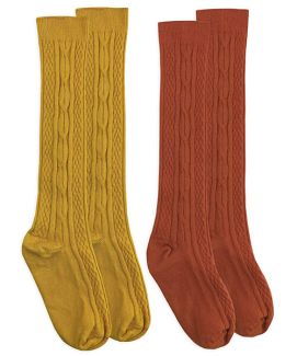 Jefferies Socks Girls Fashion Cable Knee High Socks 2 Pair Pack