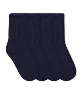 Jefferies Socks School Uniform Rib Crew Socks 4 Pair Pack