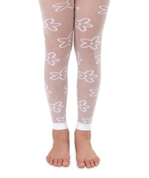 Jefferies Socks Girls Daisy Pattern Footless Tights 1 Pair