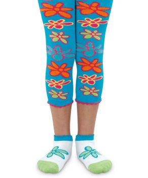 Jefferies Socks Girls Daisy Doodle Novelty Pattern Capri Tights 1 Pair