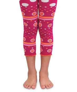 Jefferies Socks Girls Daisy and Polka Dot Pattern Cotton Capri Tights 1 Pair