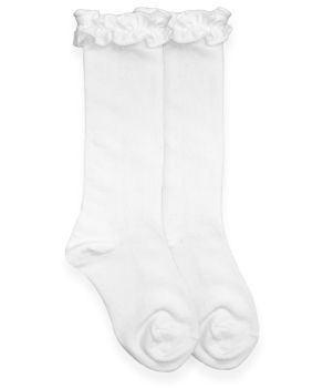 Jefferies Socks Girls School Uniform Ruffle Knee High Socks 1 Pair