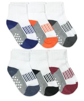 Jefferies Socks Baby Boys Sporty Half Cushion Quarter Socks 6 Pair Pack