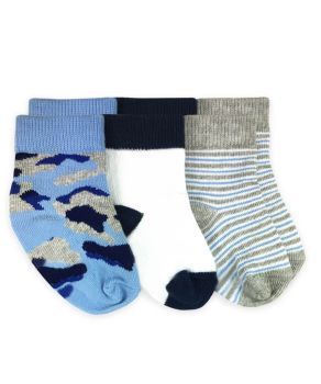 Jefferies Socks Camo Solid Stripe Pattern Crew Socks 3 Pair Pack