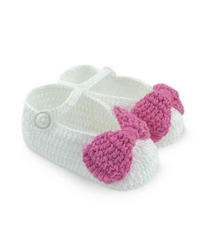 Jefferies Socks Baby Girls Bow Crochet Bootie Crib Shoes 1 Pair