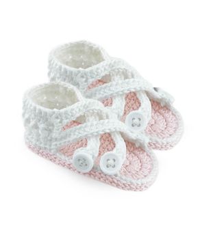 Jefferies Socks Baby Girls Criss Cross Crochet Bootie Crib Shoes 1 Pair