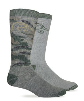 Ducks Unlimited Mens Camo Merino Wool Cushion Crew Boot Socks 2 Pair Pack