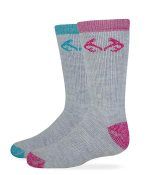 Realtree Girls Merino Wool Crew Boot Socks 2 Pair Pack
