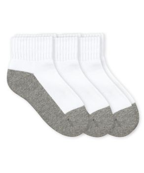 Jefferies Socks Girls and Boys School Uniform Seamless Sport Quarter Socks 3 Pair Pack