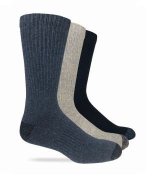 Carolina Ultimate Mens Assorted Ribbed Crew Boot Socks 3 Pair Pack