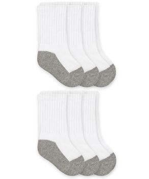 Jefferies Socks Baby Seamless Smooth Toe Sport Crew Half Cushion Socks 6 Pair Pack