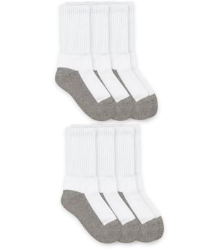 Jefferies Socks Girls and Boys School Uniform Seamless Sport Crew Socks 6 Pair Pack