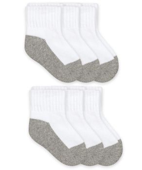 Jefferies Socks Baby Seamless Smooth Toe Sport Quarter Half Cushion Socks 6 Pair Pack