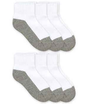 Jefferies Socks Girls and Boys School Uniform Seamless Sport Quarter Socks 6 Pair Pack