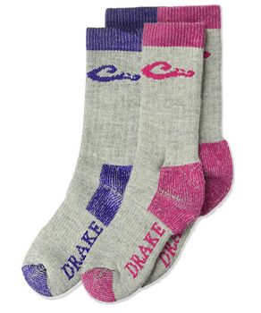 Drake Girls Merino Wool Heavyweight Crew Boot Socks 2 Pair Pack