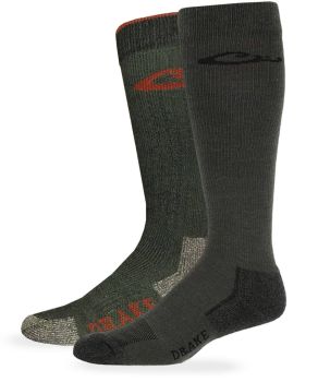 Drake Mens Merino Wool Ultra-Dri Tall Over the Calf Boot Sock System 2 Pair Pack