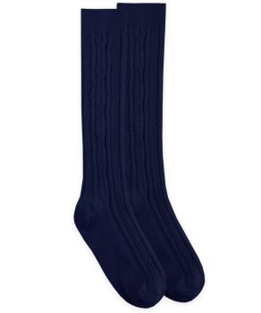 Jefferies Socks Girls School Uniform Acrylic Cable Knee High Socks 1 Pair