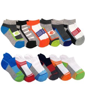 Jefferies Socks Boys Sport Tab Arch Support Low Cut Socks 12 Pair Pack