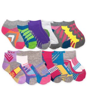 Jefferies Socks Girls Sport Performance Low Cut & Quarter Socks 12 Pair Pack