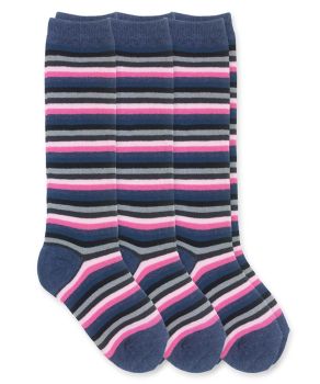 Girls Fun Colorful Stripe Knee High Socks 3 Pair Pack