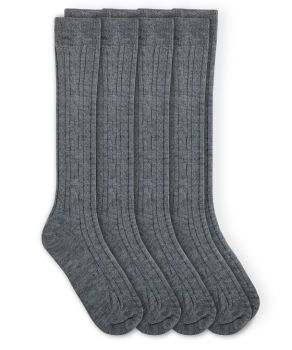 Jefferies Socks Girls School Uniform Acrylic Cable Knee High Socks 4 Pair Pack