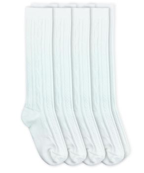 Jefferies Socks Girls School Acrylic Cable Knee High Socks 4 Pair Pack