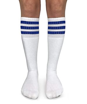 Jefferies Socks Stripe Knee High Tube Socks 1Pair Blue
