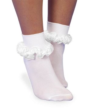 Jefferies Socks Girls Seamless Smooth Toe Sheer Ribbon Tutu Lace Turn Cuff Socks 1 Pair