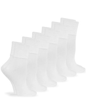 Jefferies Socks Womens Seamless Cotton Turn Cuff Socks 4 Pair Pack