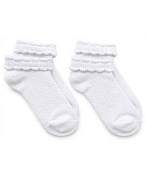 Jefferies Socks Girls & Womens Double Ruffle Low Cut Socks 2 Pair Pack
