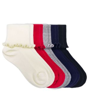 Jefferies Socks Seamless Turn Cuff Crew Slouch Socks 5 Pair Pack