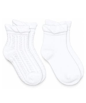 Jefferies Socks Girls & Womens Cotton Ruffle Crew Socks 2 Pair Pack