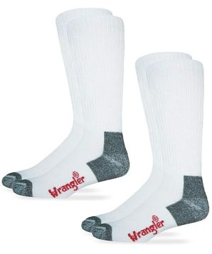 Wrangler Riggs Mens Non-Binding Smooth Toe Cushion Foot Boot Crew Socks 2 Pair Pack