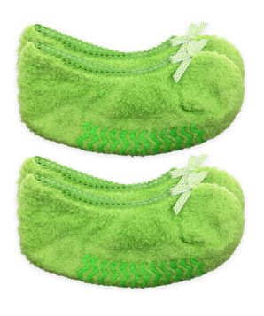 Jefferies Socks Girls Fuzzy Footie Slipper Socks with Bow Accents 2 Pair Pack