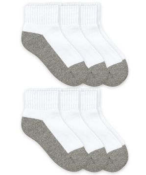 Jefferies Socks Girls and Boys Seamless Sport Quarter Half Cushion Socks 6 Pair Pack